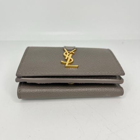 SAINT LAURENT Paris YSLライン オリガミ タイニーウォレット 3つ折り財布 TGN669959 グレー