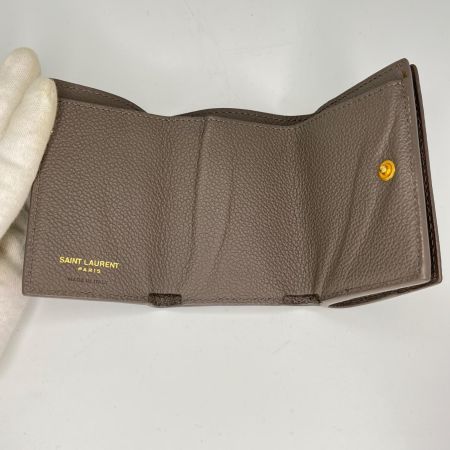 SAINT LAURENT Paris YSLライン オリガミ タイニーウォレット 3つ折り財布 TGN669959 グレー