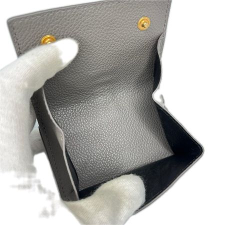 SAINT LAURENT Paris YSLライン オリガミ タイニーウォレット 3つ折り財布 TGN669959 グレー