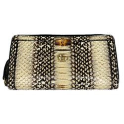 GUCCI グッチ バンブー ダイアナコンチネンタル 長財布 658634 アイボリー x ブラック Bランク