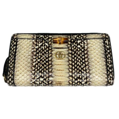 GUCCI グッチ バンブー ダイアナコンチネンタル 長財布 658634 アイボリー x ブラック