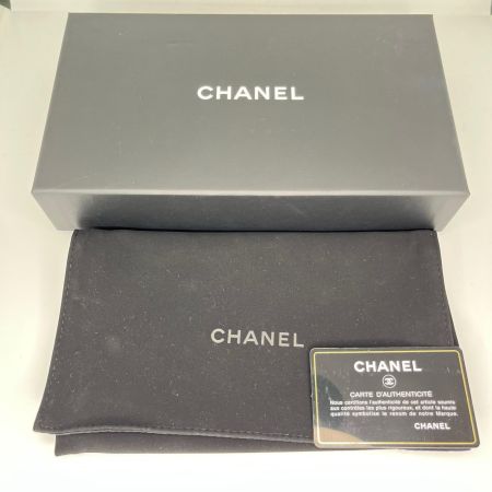 CHANEL シャネル ドーヴィル ストライプ ラウンドファスナー財布 AB1976 ターコイズグリーン ギャランティカード・箱付