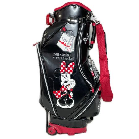 ディズニー ミニーマウス キャディバッグ キャスター付き 8.5型 4.5kg ブラックxレッド
