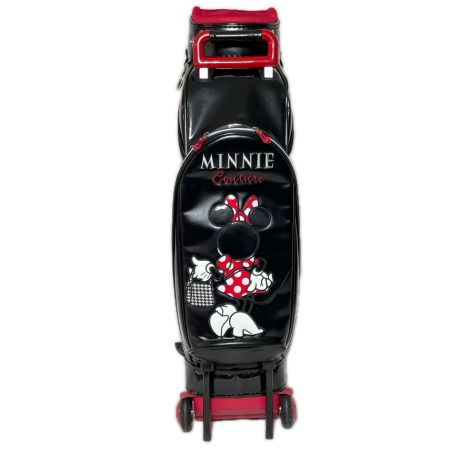 ディズニー ミニーマウス キャディバッグ キャスター付き 8.5型 4.5kg ブラックxレッド