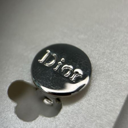 Christian Dior クリスチャンディオール イヤリング 丸形 ロゴ 箱付 シルバー