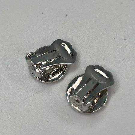 Christian Dior クリスチャンディオール イヤリング 丸形 ロゴ 箱付 シルバー