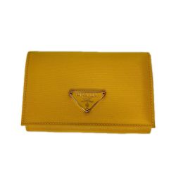 PRADA プラダ カードケース 名刺入れ 箱付 M504 イエロー Bランク