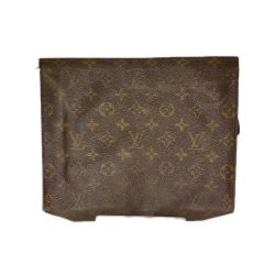 LOUIS VUITTON ルイヴィトン モノグラム ポッシュ・トワレット セカンドバッグ M47542 ブラウン ファスナー部分破損有 Cランク