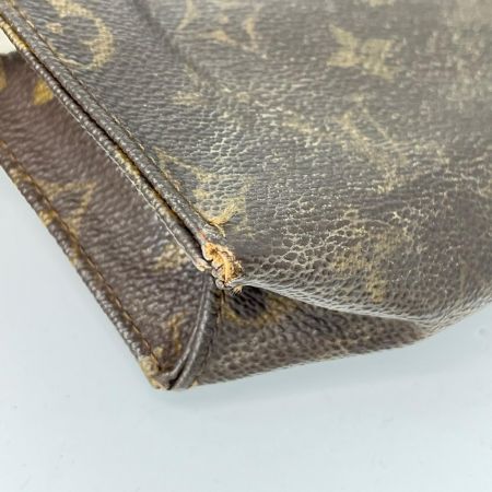 LOUIS VUITTON ルイヴィトン モノグラム ポッシュ・トワレット セカンドバッグ M47542 ブラウン ファスナー部分破損有