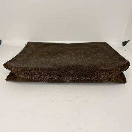 LOUIS VUITTON ルイヴィトン モノグラム ポッシュ・トワレット セカンドバッグ M47542 ブラウン ファスナー部分破損有