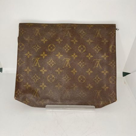 LOUIS VUITTON ルイヴィトン モノグラム ポッシュ・トワレット セカンドバッグ M47542 ブラウン ファスナー部分破損有