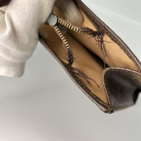 LOUIS VUITTON ルイヴィトン モノグラム ポッシュ・トワレット セカンドバッグ M47542 ブラウン ファスナー部分破損有