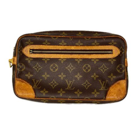 LOUIS VUITTON ルイヴィトン モノグラム マルリードラゴンヌGM セカンドバッグ M51825 ブラウン ジャンク品 ファスナー引手・ストラップ欠品