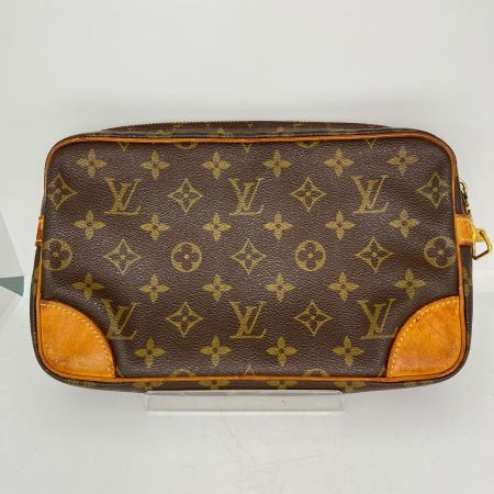 LOUIS VUITTON ルイヴィトン モノグラム マルリードラゴンヌGM セカンドバッグ M51825 ブラウン ジャンク品 ファスナー引手・ストラップ欠品