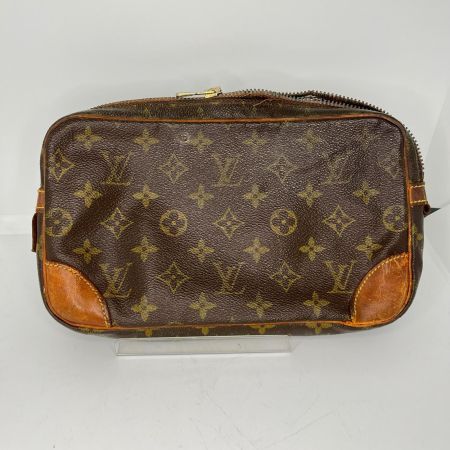 LOUIS VUITTON ルイヴィトン モノグラム マルリードラゴンヌGM セカンドバッグ M51825 ブラウン ファスナー破損有 ジャンク品
