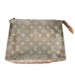 LOUIS VUITTON ルイヴィトン モノグラム ポッシュ・トワレット 26 コスメポーチ M47542 ブラウン ジャンク品 Dランク
