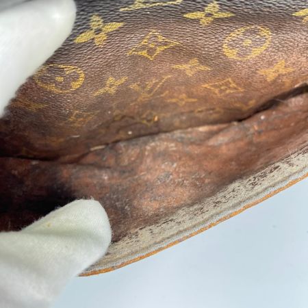 LOUIS VUITTON ルイヴィトン モノグラム コンピエーニュ セカンドバッグ M51845 ブラウン サイドタブ破れ