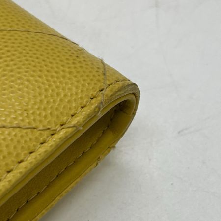 CHANEL シャネル 長財布 キャビアスキン　フィリグリー  箱付 小銭入れヨゴレ.角スレ有  A84449 イエロー