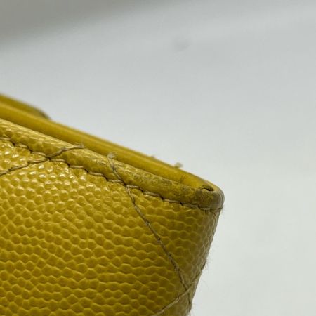 CHANEL シャネル 長財布 キャビアスキン　フィリグリー  箱付 小銭入れヨゴレ.角スレ有  A84449 イエロー