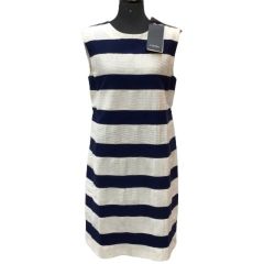 ♪♪ MAX MARA マックスマーラー レディース ノースリーブワンピース SIZE 40  ホワイト×ネイビー Sランク