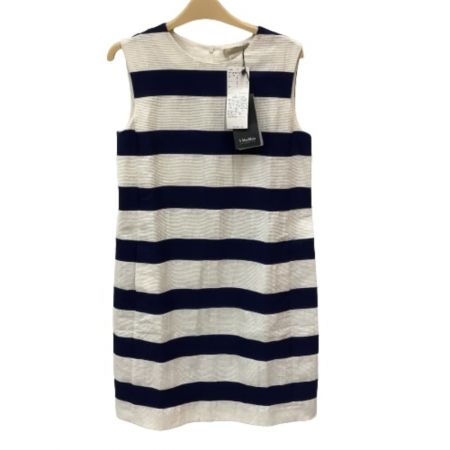  MAX MARA マックスマーラー レディース ノースリーブワンピース SIZE 40  ホワイト×ネイビー