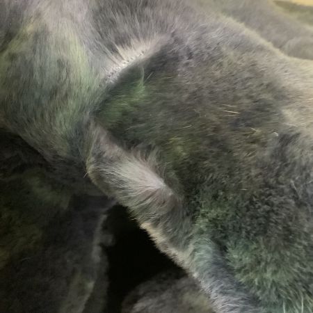 レディース 毛皮 ハーフコート  SIZE フリー チェック グリーン