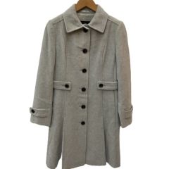 BURBERRY バーバリー レディース ロングコート SIZE 38 アンゴラ60％ ライトグレー Bランク