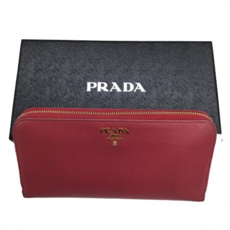  PRADA プラダ 長財布 ショッキングピンク