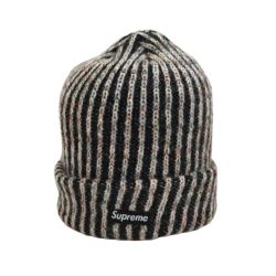 ♪♪ Supreme シュプリーム 20FW Rainbow Knit LooseGauge Benie ブラック×オレンジ Bランク