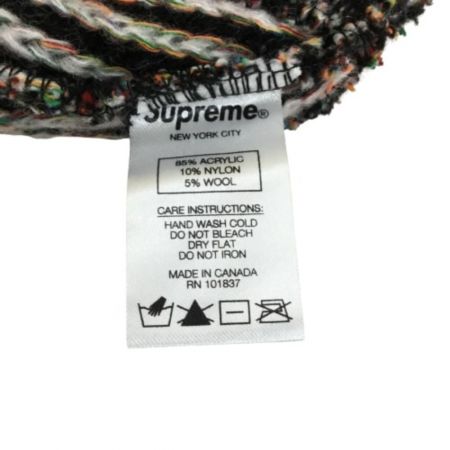  Supreme シュプリーム 20FW Rainbow Knit LooseGauge Benie ブラック×オレンジ
