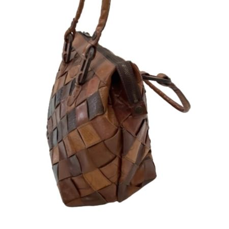 IBIZA イビサ レディース ハンドバッグ レザー 編み込み ブラウン