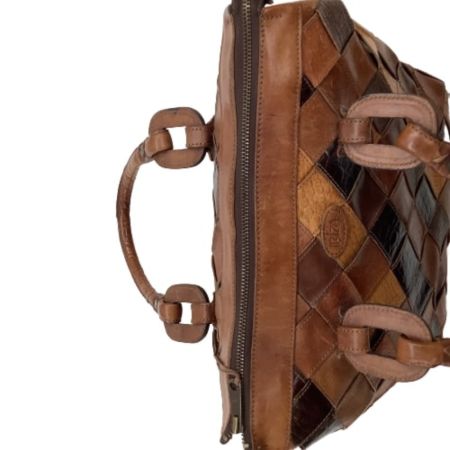 IBIZA イビサ レディース ハンドバッグ レザー 編み込み ブラウン