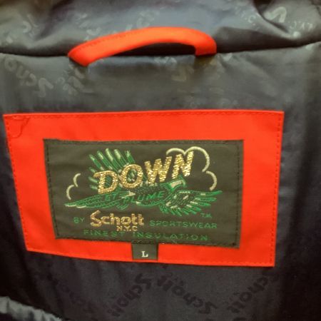  Schott ショット メンズ ダウンジャケット SIZE L レッド×ブラック
