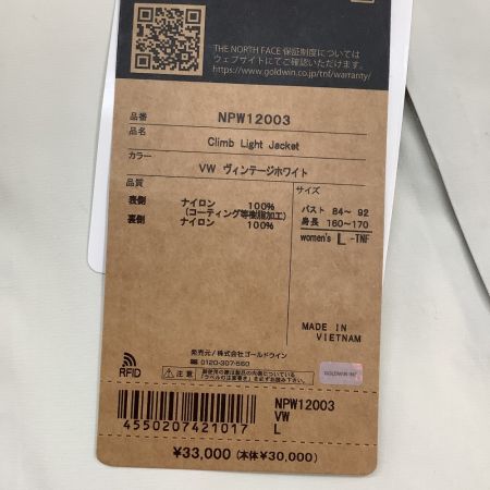 THE NORTH FACE ザノースフェイス レディース ジャケット SIZE L NPW12003 ホワイト