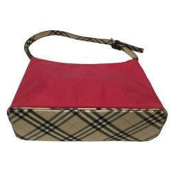 ♪♪ BURBERRY BLUE LABEL バーバリーブルーレーベル レディース ハンドバッグ ノバチェック ショッキングピンク Bランク