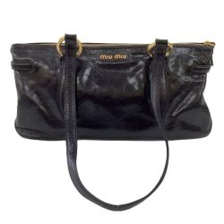 ♪♪ MIU MIU ミュウミュウ ハンドバッグ ショルダーバッグ  ブラック Bランク