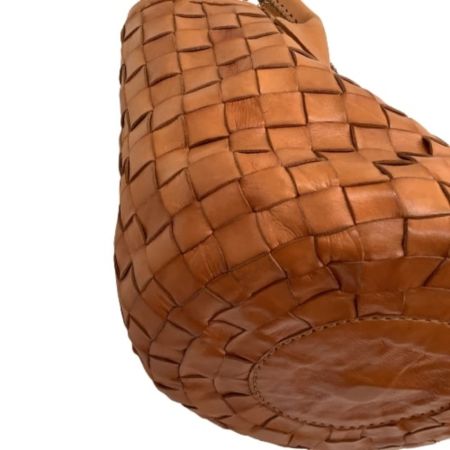 robita ロビタ レディース ハンドバッグ レザー 編み込み キャメル