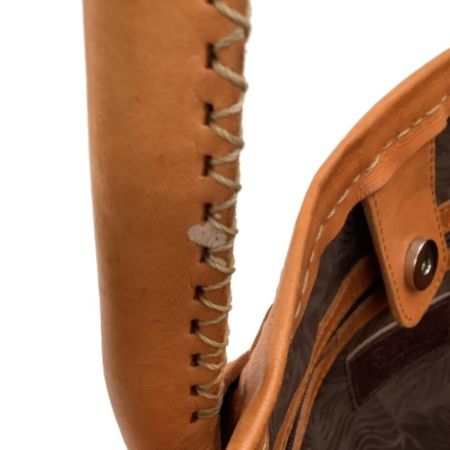 robita ロビタ レディース ハンドバッグ レザー 編み込み キャメル