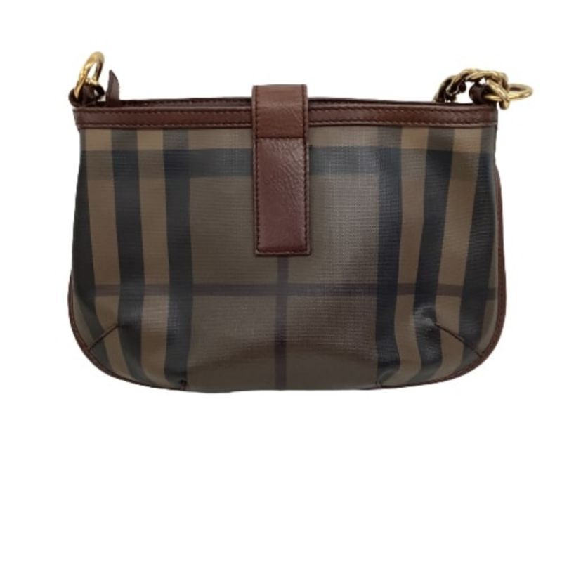 中古】 BURBERRY バーバリー ショルダーバッグ チェック ブラウン