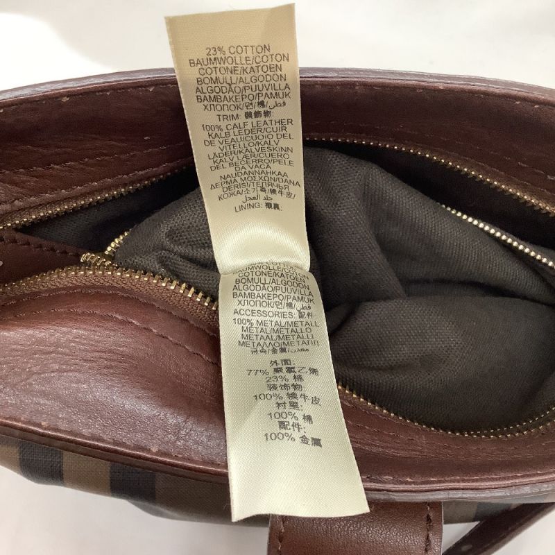 中古】 BURBERRY バーバリー ショルダーバッグ チェック ブラウン