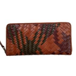 ♪♪ Dakota ダコタ 長財布 レザー 編み込み ブラウン Bランク