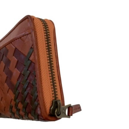  Dakota ダコタ 長財布 レザー 編み込み ブラウン