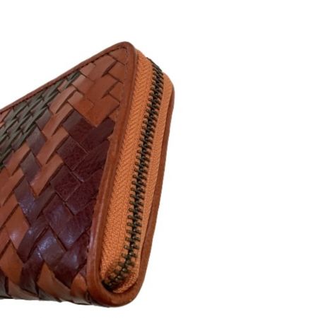  Dakota ダコタ 長財布 レザー 編み込み ブラウン