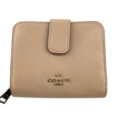 ♪♪ COACH コーチ レディース ２つ折り財布 ベージュ Bランク