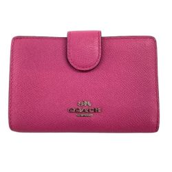♪♪ COACH コーチ レディース ２つ折り財布 ショッキングピンク Bランク