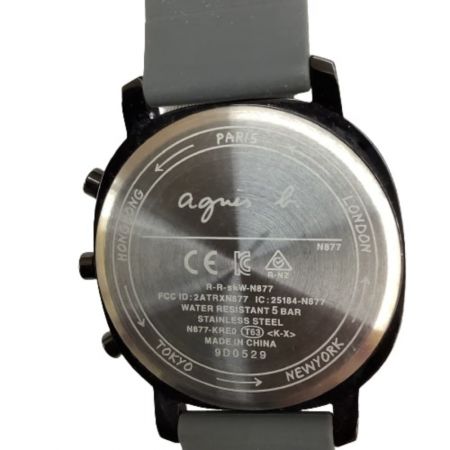 agnes b アニエスベー ー 腕時計 グレー クォーツ式 N877 Bluetooth リンクウォッチ