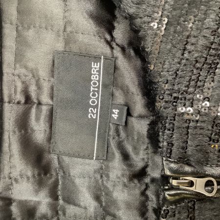 22 OCTOBRE ヴァンドゥオクトーブル レディース スパンコール ジャケット SIZE 44 ブラック