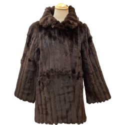 ♪♪  レディース 毛皮 コート ブラウン Bランク