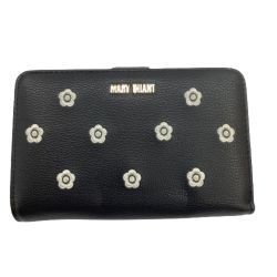 ♪♪ MARY QUANT マリークワント ２つ折り財布  ブラック Cランク