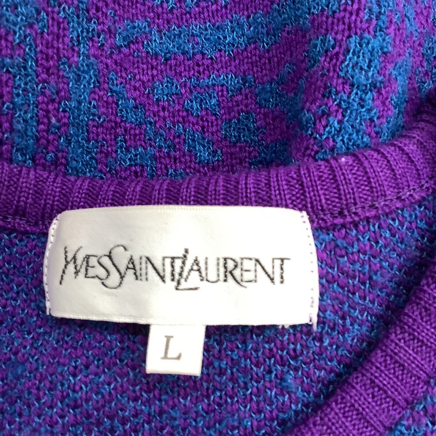 正規品 90s YSL イヴサンローラン ノーカラージャケット 紫 パープル 9
